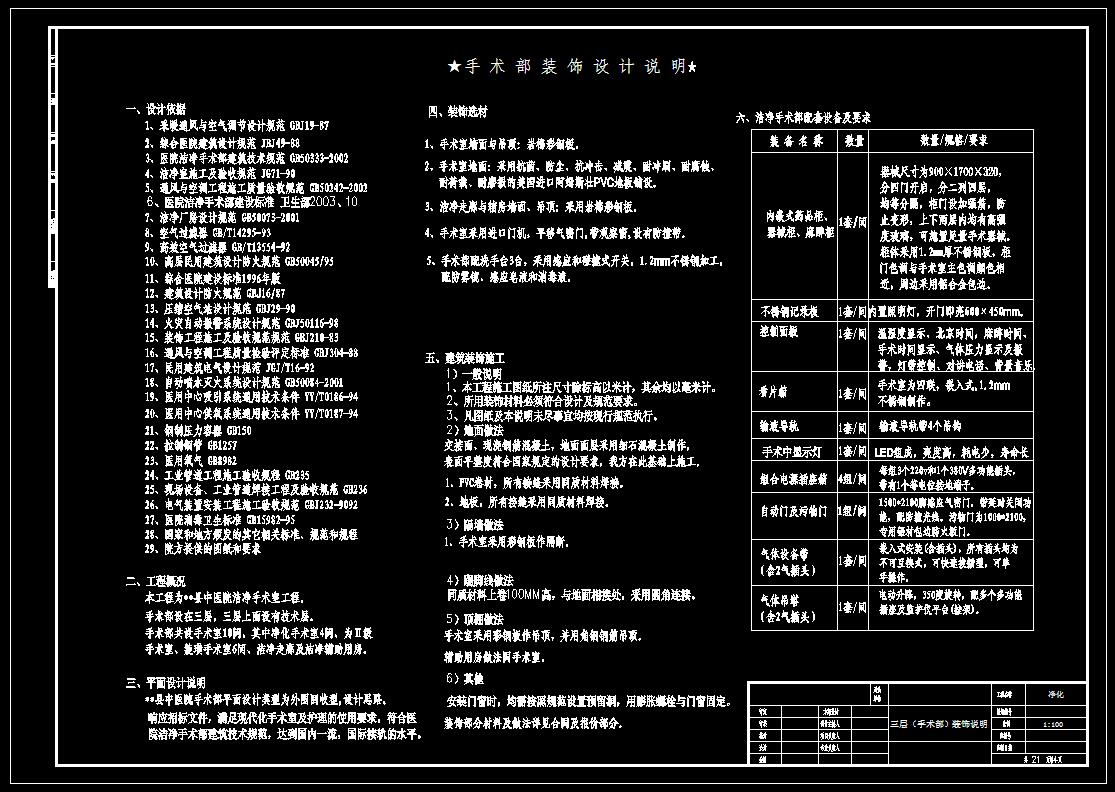 某医院净化手术室设计图全套-建筑暖通施工图_装饰暖通图纸_净化手术室